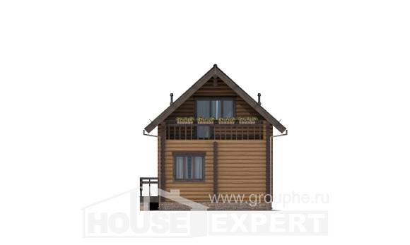 080-003-П Проект двухэтажного дома, компактный загородный дом из бревен, Северобайкальск