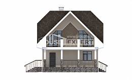 125-001-Л Проект двухэтажного дома с мансардным этажом, компактный загородный дом из пеноблока Гусиноозерск, House Expert