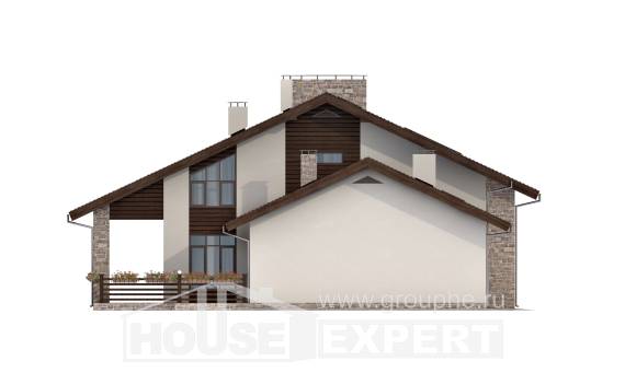 480-001-Л Проект двухэтажного дома мансардой, современный домик из бризолита, Северобайкальск