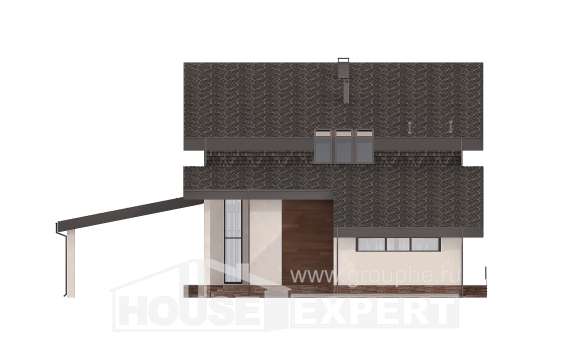 230-001-П Проект двухэтажного дома с мансардой, современный коттедж из кирпича, Улан-Удэ