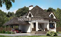 110-002-Л Проект двухэтажного дома с мансардой, гараж, красивый коттедж из арболита Гусиноозерск, House Expert