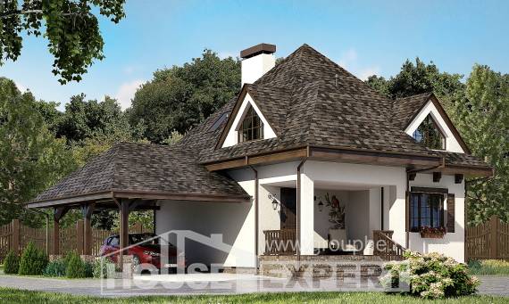 110-002-Л Проект двухэтажного дома с мансардой, гараж, красивый коттедж из арболита Гусиноозерск, House Expert