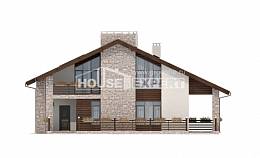 480-001-Л Проект двухэтажного дома с мансардой, красивый загородный дом из пеноблока, Улан-Удэ