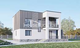 150-017-П Проект двухэтажного дома, современный домик из керамзитобетонных блоков Северобайкальск, House Expert