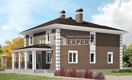 185-002-П Проект двухэтажного дома, скромный коттедж из твинблока, Гусиноозерск