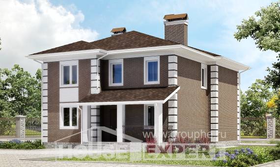 185-002-П Проект двухэтажного дома, небольшой дом из арболита, Гусиноозерск