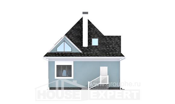110-001-Л Проект двухэтажного дома с мансардой, бюджетный коттедж из теплоблока Гусиноозерск, House Expert