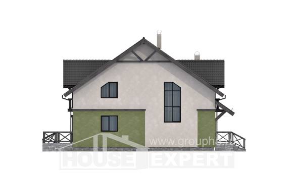 120-003-П Проект двухэтажного дома с мансардой, классический загородный дом из керамзитобетонных блоков Северобайкальск, House Expert