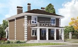 185-002-П Проект двухэтажного дома, скромный коттедж из керамзитобетонных блоков Северобайкальск, House Expert