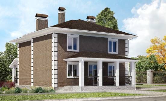 185-002-П Проект двухэтажного дома, современный загородный дом из керамзитобетонных блоков, Гусиноозерск