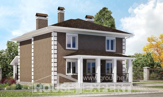 185-002-П Проект двухэтажного дома, скромный коттедж из керамзитобетонных блоков Северобайкальск, House Expert