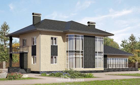 305-003-Л Проект двухэтажного дома, красивый коттедж из пеноблока Улан-Удэ | Проекты домов от House Expert