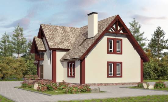 300-008-Л Проект двухэтажного дома с мансардой, гараж, огромный дом из блока, Гусиноозерск