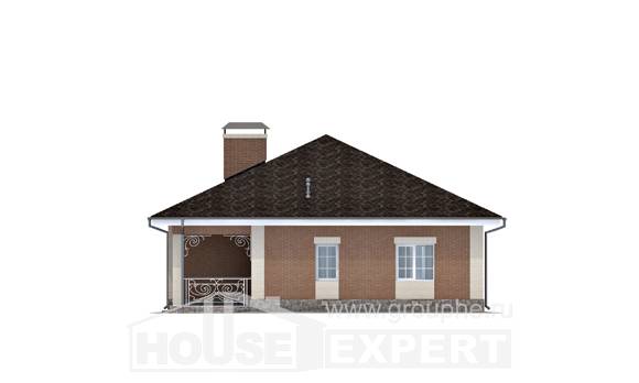 100-004-П Проект одноэтажного дома, недорогой загородный дом из поризованных блоков Гусиноозерск, House Expert