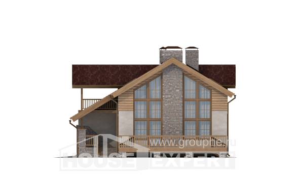 165-002-П Проект двухэтажного дома с мансардой, гараж, простой загородный дом из теплоблока Улан-Удэ, House Expert