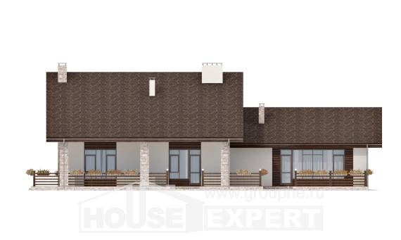 480-001-Л Проект двухэтажного дома мансардный этаж, большой коттедж из пеноблока, Северобайкальск