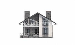 155-001-Л Проект двухэтажного дома мансардой и гаражом, небольшой загородный дом из пеноблока, Северобайкальск