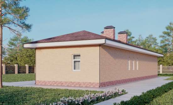 110-006-Л Проект бани из бризолита Гусиноозерск | Проекты одноэтажных домов от House Expert