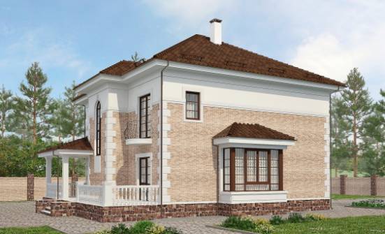 220-008-П Проект двухэтажного дома, красивый загородный дом из кирпича Северобайкальск | Проекты домов от House Expert