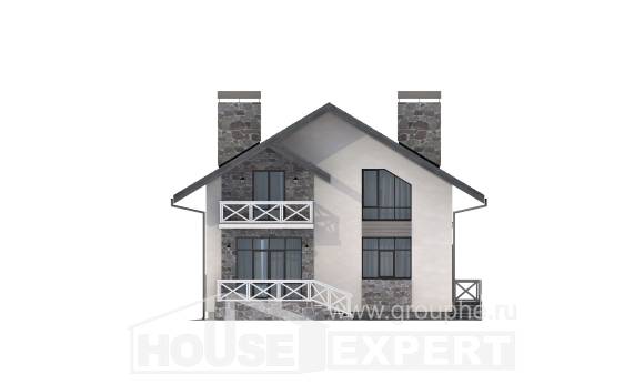 155-001-Л Проект двухэтажного дома мансардный этаж и гаражом, бюджетный коттедж из твинблока Улан-Удэ, House Expert