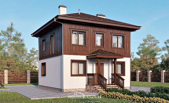 100-006-Л Проект двухэтажного дома, бюджетный домик из керамзитобетонных блоков, Гусиноозерск