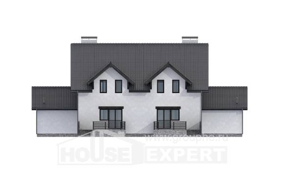 290-003-П Проект двухэтажного дома с мансардным этажом, классический дом из бризолита Северобайкальск, House Expert