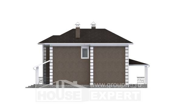 185-002-П Проект двухэтажного дома, компактный коттедж из бризолита Гусиноозерск, House Expert