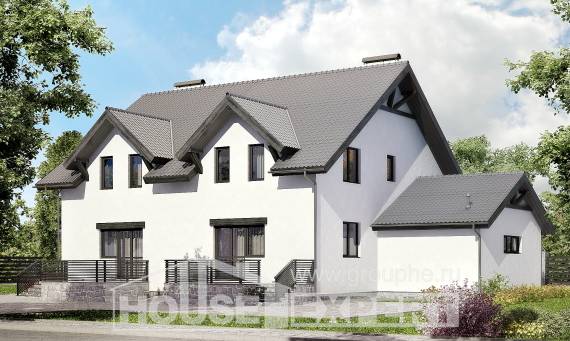290-003-П Проект двухэтажного дома с мансардой, красивый загородный дом из газосиликатных блоков Гусиноозерск, House Expert