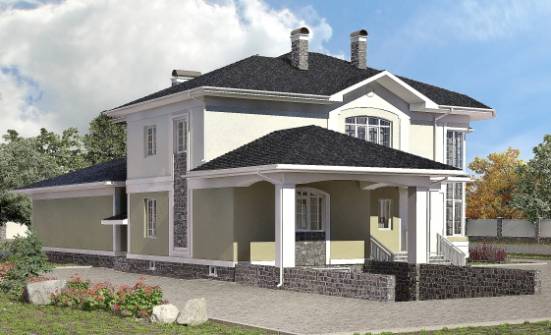 620-001-Л Проект трехэтажного дома, гараж, классический коттедж из газобетона Улан-Удэ | Проекты домов от House Expert